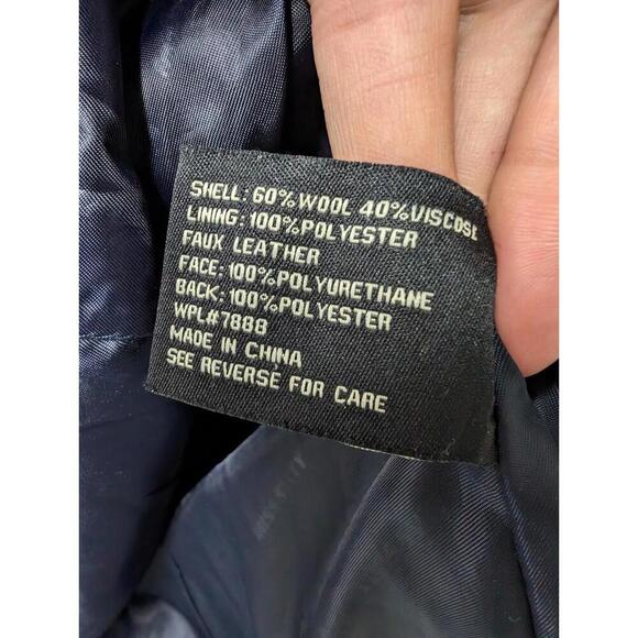 Miss Sixty M60 Y2K Navy Blue Wool Belted Pea Coat Jacket Size Small - Picture 5 of 6